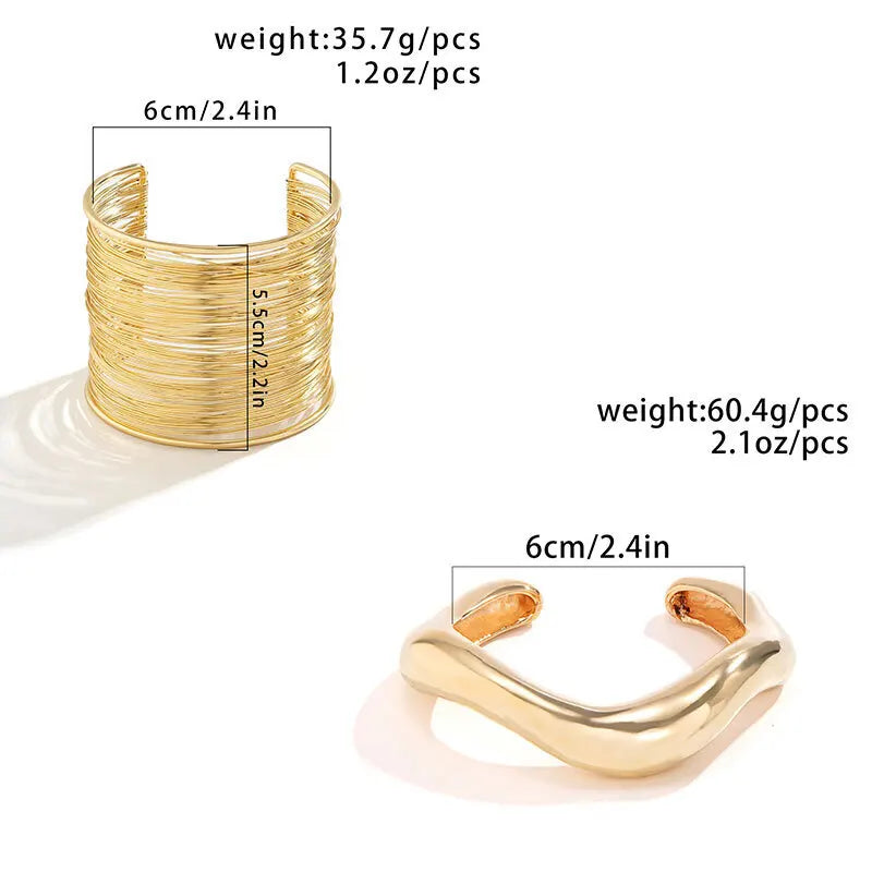 Lazourd Ingemark Exaggerated Multilayer Thin Wire Open Bangle