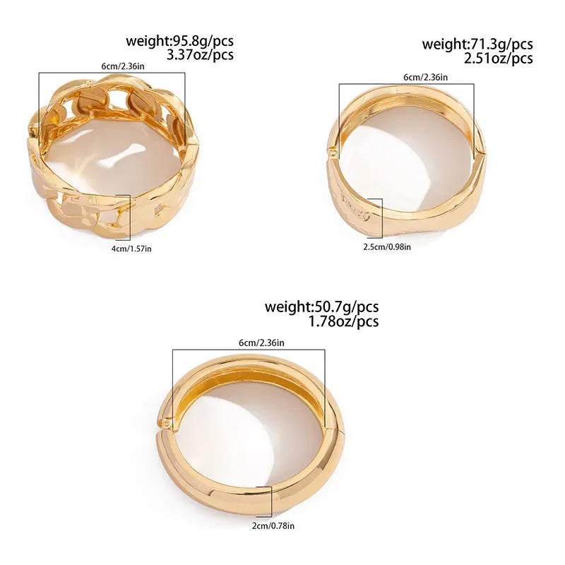 Lazourd Ingemark Creative Unique Irregular Chunky Cuff Bangles