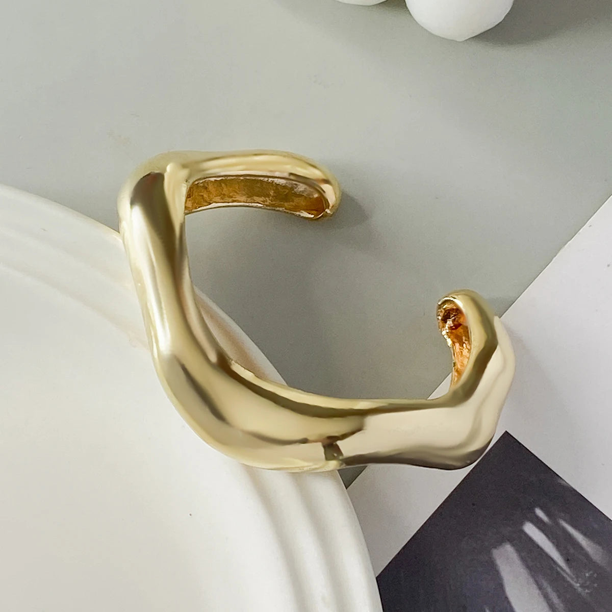 Lazourd Ingemark Exaggerated Multilayer Thin Wire Open Bangle