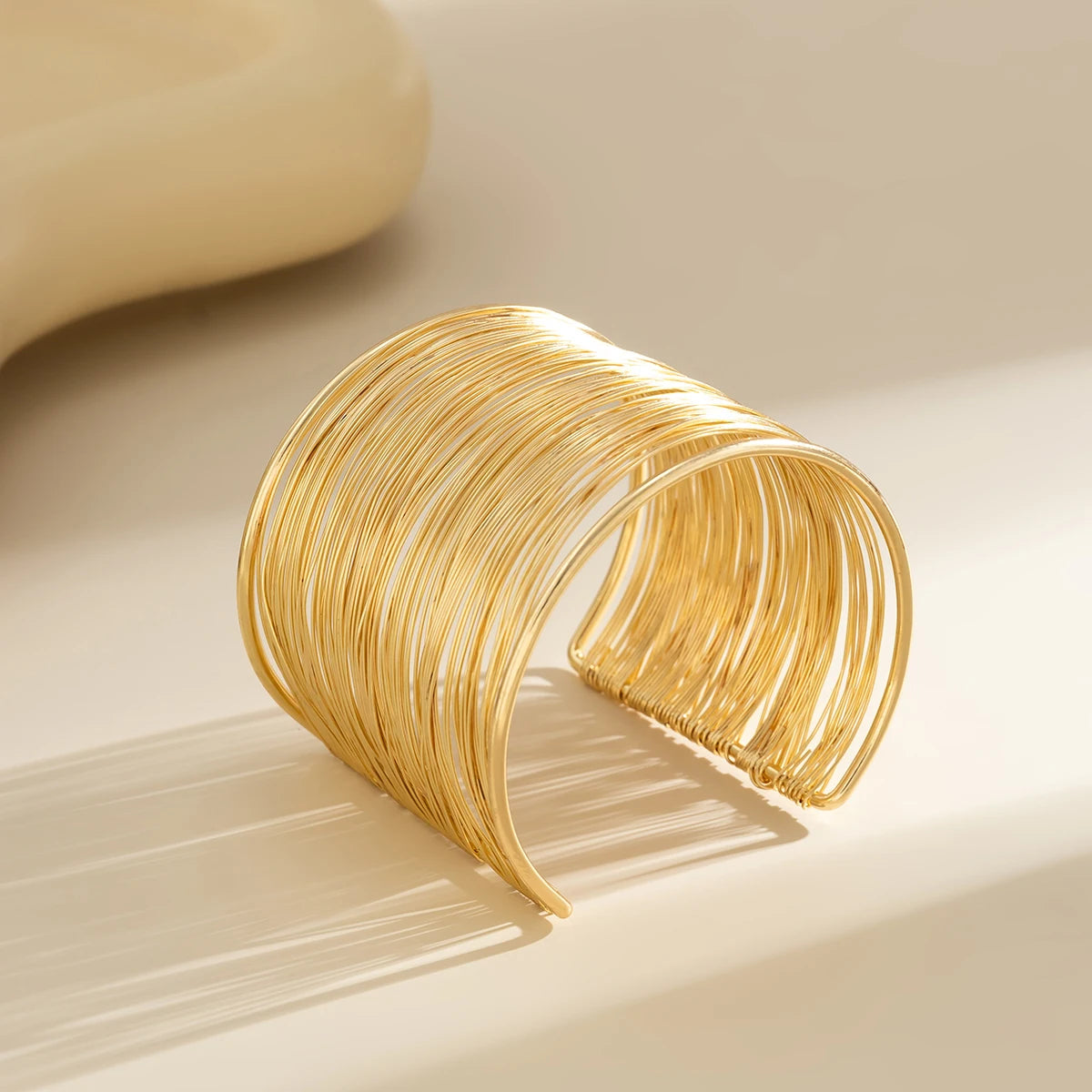 Lazourd Ingemark Exaggerated Multilayer Thin Wire Open Bangle