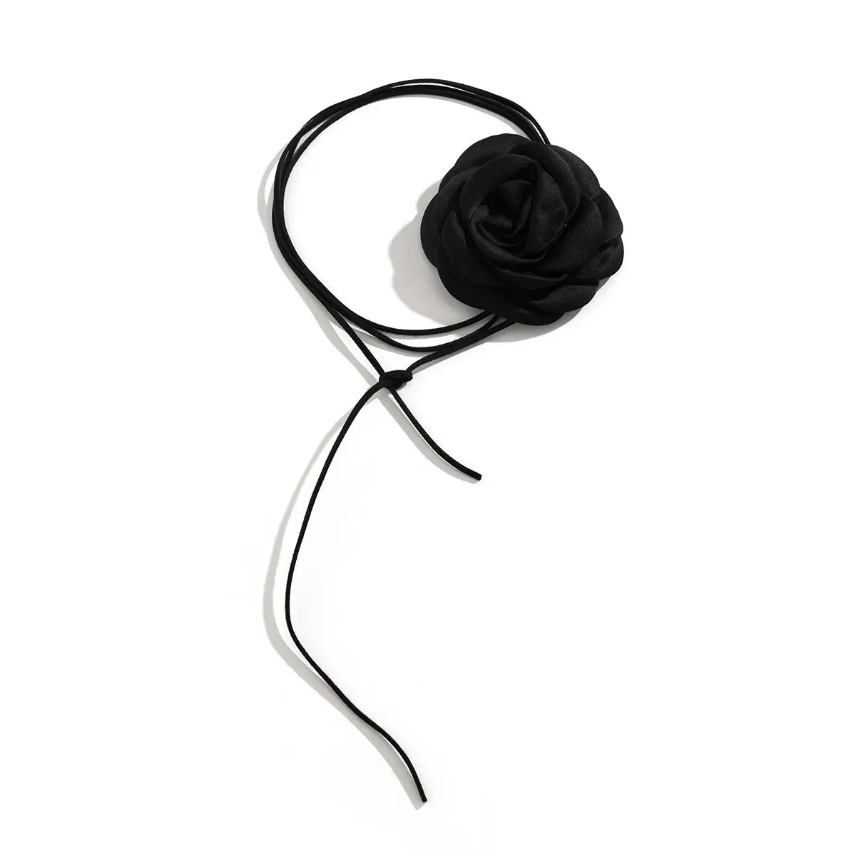 Exaggerated Romantic Big Rose Flower Clavicle Chain Necklace Women Kpop Adjustable Bowknot Rope Choker Jewelry Y2K Accessories