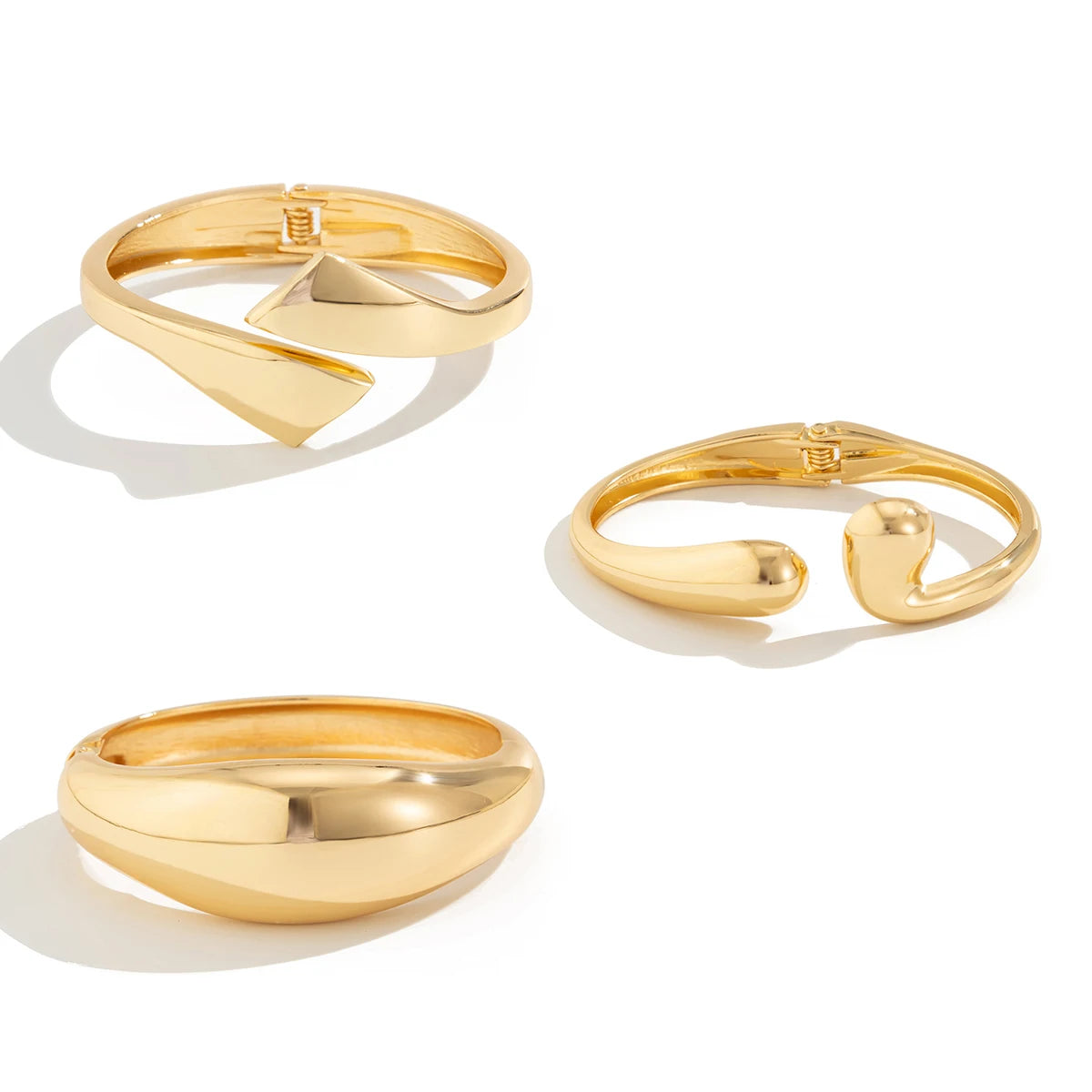 Lazourd Ingemark Creative Unique Smooth Water Drop Cuff Bangles