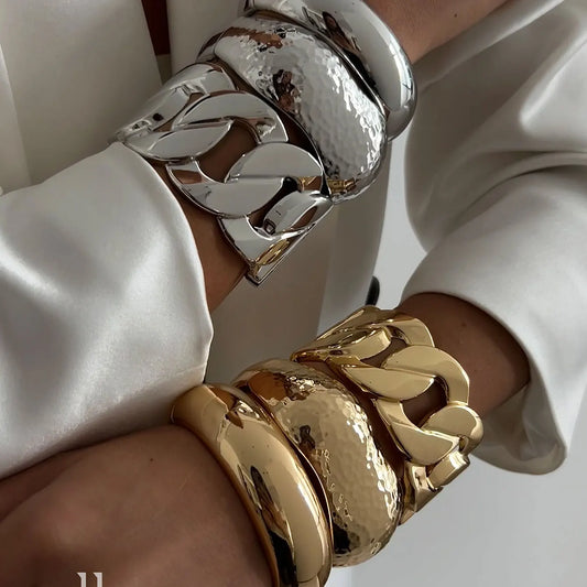 Lazourd Ingemark Creative Unique Irregular Chunky Cuff Bangles