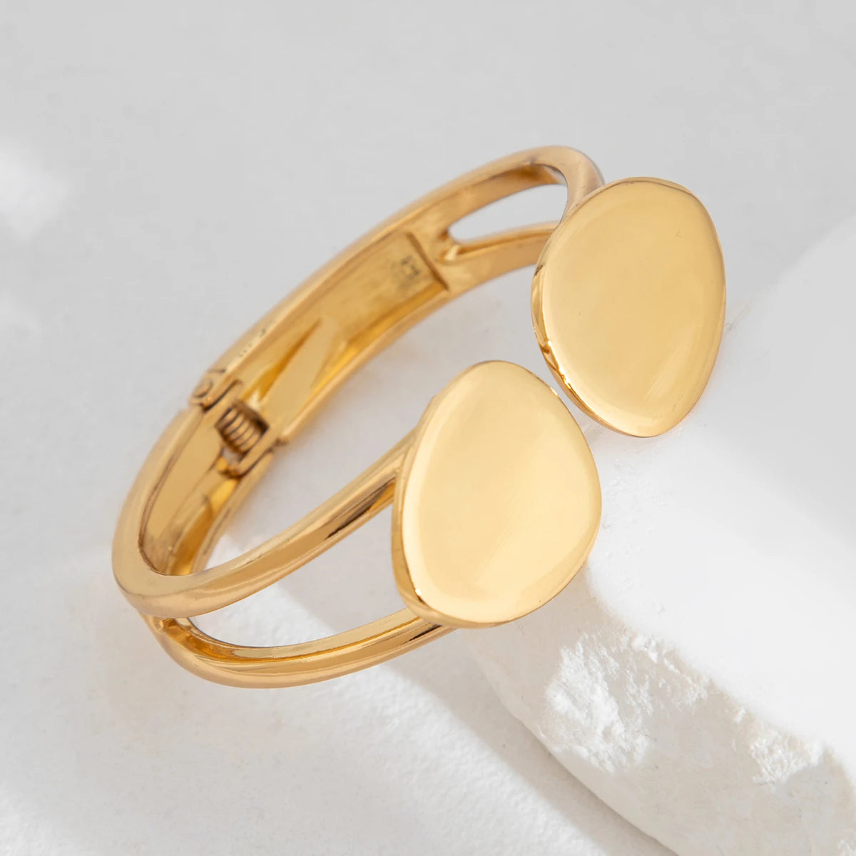 Lazourd Ingemark Creative Trendy Gold Color Metal Wide Cuff Bracelets
