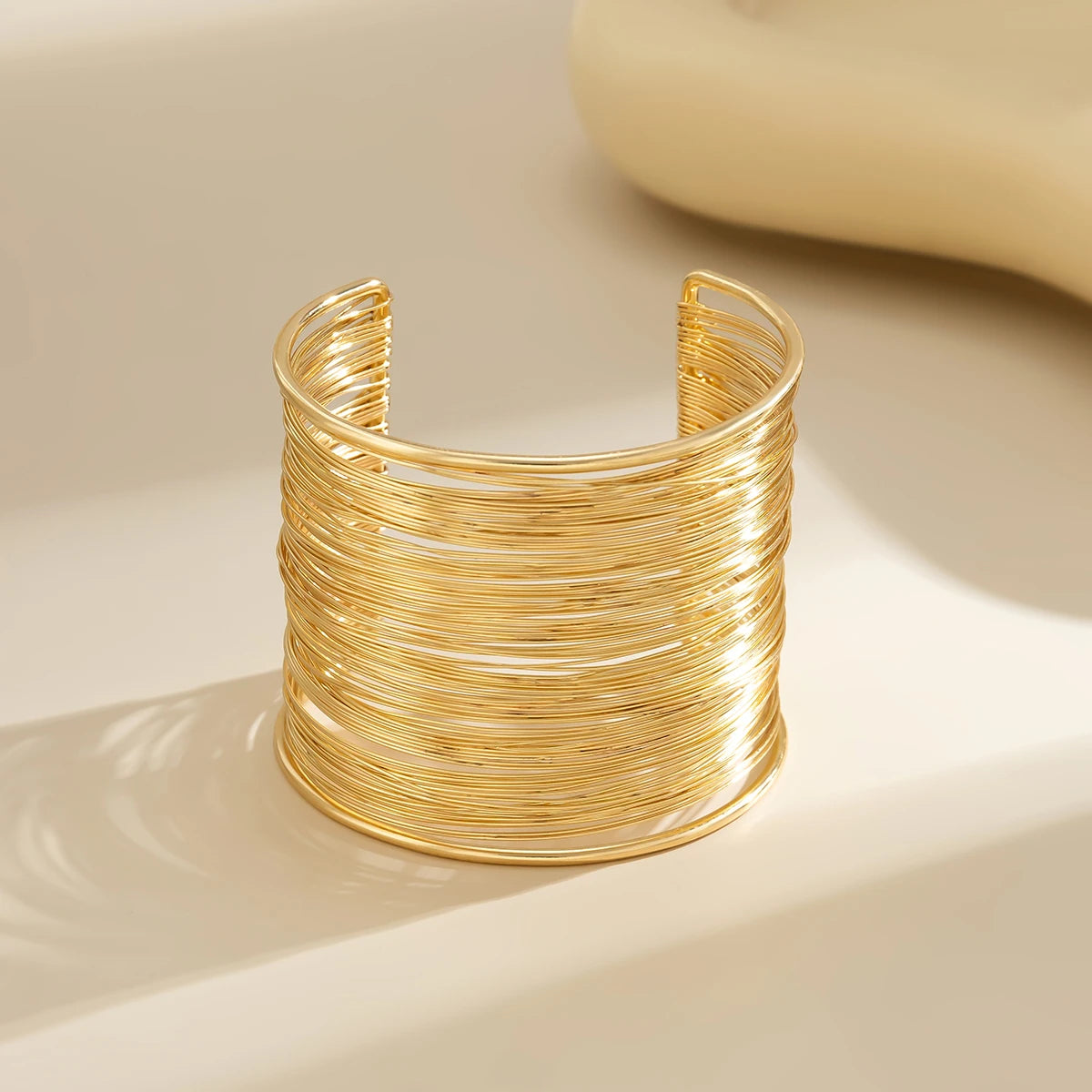 Lazourd Ingemark Exaggerated Multilayer Thin Wire Open Bangle