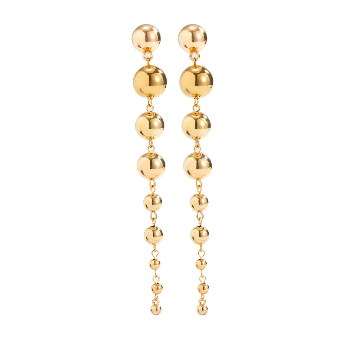 Punk Vintage Long Hanging Big Ball Pendant Drop Earrings for Women Classic Acrylic Bead Tassel Dangle Earrings Ear Jewelry Gift