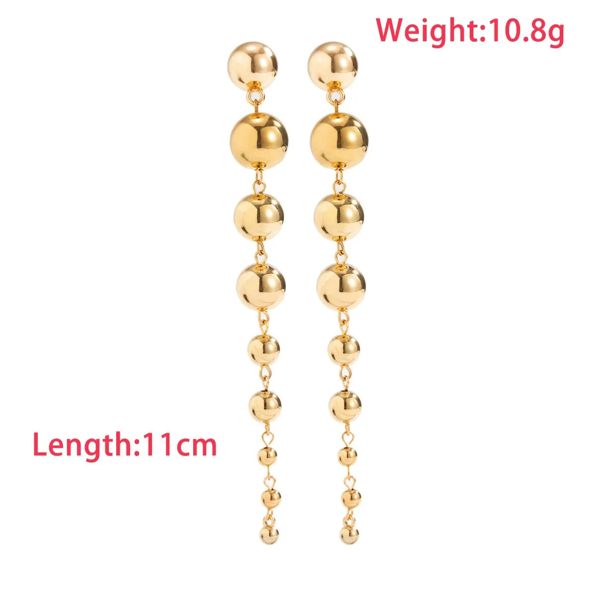 Punk Vintage Long Hanging Big Ball Pendant Drop Earrings for Women Classic Acrylic Bead Tassel Dangle Earrings Ear Jewelry Gift