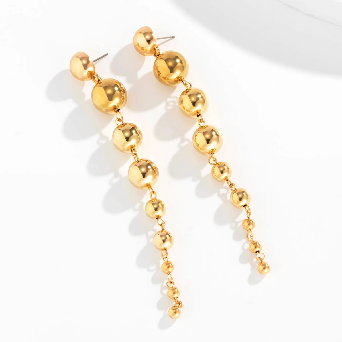 Punk Vintage Long Hanging Big Ball Pendant Drop Earrings for Women Classic Acrylic Bead Tassel Dangle Earrings Ear Jewelry Gift